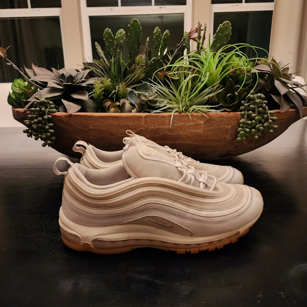 Mens White Nike Air Max 97 - White Gum - Size 9.5